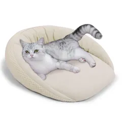 【人気商品】クッション 猫ベッド 猫用ベッド 猫 犬用ベッド 低反発ウレタンチップ 猫 高反発ウレタン 三面枕高さ違い ベッド 吸湿通気 ベッド ふわふわ 通年使用 犬 ペットソファー 洗える ペットベッド ポリエステル 小型犬/猫用 TanYoo (ベージュ