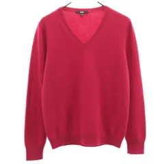 UNIQLO ユニクロ カシミヤ 長袖 Vネック セーター L ピンク系 ニット レディース 古着
