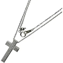 クロスモチーフ リバーシブル ダイヤモンド 0.43ct マルチカラー石 ネックレス K18WGホワイトゴールド 18金  8.8g 50cm レディース 【中古】【真子質店】【NN】