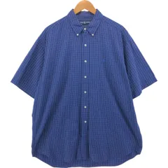 古着 ラルフローレン Ralph Lauren BLAKE 半袖 ボタンダウン チェックシャツ メンズXL相当/eaa555165