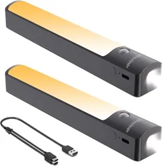 人感センサーライト LED 充電式 ２個セット室内 HOLKPOILOT 懐中電灯 人感センサー  昼光 電球色 T852