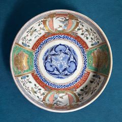 【現品限り!!】伊万里 大鉢 [獅子人物鳥草花文] 金彩 赤絵 色絵 鉢 丸皿 盛り皿 飾り皿 古伊万里 古美術 明治 和食器 骨董品 アンティーク
