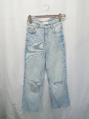◇ Θ ZARA ザラ ダメージ加工 ジーンズ デニム パンツ サイズEUR XS USA XS MEX 24 ライトブルー系 レディース E  【1411070019769】