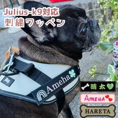 愛犬 オーダー　ユリウスk9 刺繍ワッペン ネームワッペン  刺繍 julius-k9 ユリウスk9 対応 ネームタグ　ネームラベル　マジックテープ　ハーネス nanairo なないろ　オリジナル