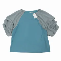 未使用品 Hush Puppies ハッシュパピー  ギャザー プルオーバートップス カットソー 半袖 グレー ブルー サイズL レディース 【中古】