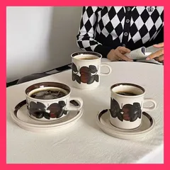コーヒーカップソーサー セラミック レトロ セット 大人気 手描き コーヒーカッ コーヒーカップソーサー セラミック レトロ セット 大人気 コーヒーカップソーサー セラミック レ アンティーク おしゃれ　こだわり N2XY20220427