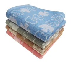 【迅速発送】Kosugizen フェイスタオル 北欧アニマル 4色(4柄)各1枚入 34×80㎝ 北欧調のアニマルモチーフ ほどよいボリューム感 4枚セット SV-263-4