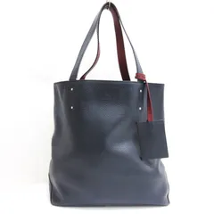 バーバリーブラックレーベル BURBERRY BLACK LABEL リバーシブル レザー トートバッグ ネイビー系 レッド系 ☆AA★のサムネイル