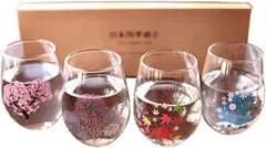 丸モ高木陶器 温度をデザインに 冷感日本四季 フリーグラス揃 桜 花火 紅葉 雪 春夏秋冬 お中元 贈り物 ドリンク 温度で変化 乾杯 ギフト プレゼント お祝い クリスマス(透明)