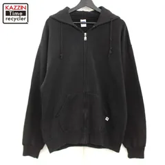   ブラック ラッセルパーカー Russellラッセルアスレチック 無地 ジップアップ パーカー ブラックS46