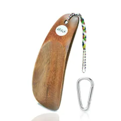 【次回入荷予定無し】キーホルダー 軽量 短ヘラ 付き くつべら 携帯用 木製 携帯 靴べら (アリアルク) ARIALK