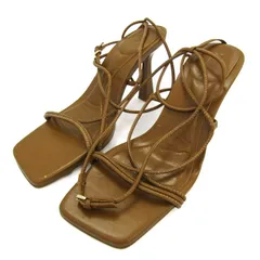 ザラ サンダル ストラップ レースアップ ヒール 靴 レディース 37サイズ ブラウン系 ZARA 【中古】