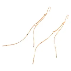 【ピンクゴールド × ピアス】[Cream dot. クリームドット公式] ピアス レディース ロング ツイスト アクセサリー メタル バー 銀 金 デイリー 結婚式 ファッション雑貨 ギフト 大人 女性 