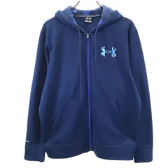 UNDER ARMOUR アンダーアーマー 長袖 ジップパーカー MD ネイビー 裏起毛 メンズ 古着