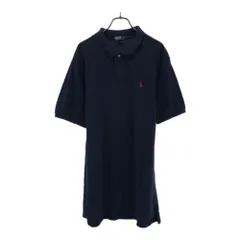 ポロバイラルフローレン ロゴ刺繍 半袖 ポロシャツ XL(20) ネイビー Polo by Ralph Lauren 鹿の子地 キッズ