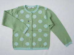 ファミリア familiar 120cm アウトレット 子供服 女の子 長袖 カーディガン 緑 水色 水玉 春 秋 冬 ★3 トップス ガールズ 女児 キッズ 【中古】 ユーズド リサイクル こども