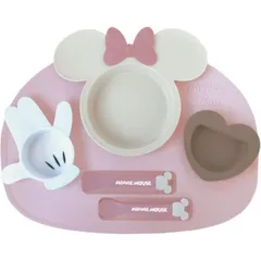 錦化成 ミニーマウス アイコン ランチプレート ピンク 子供 ベビー 食器 セット かわいい おしゃれ ミニー ディズニー 電子レンジ・食洗機対応