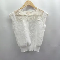 ◇ ⊂ 31 Sons de modeトランテアン ソン ドゥ モード 装飾 - ノースリーブ カットソー サイズ36 ホワイト系 レディース E  【1505290015547】