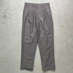 90年代 DOCKERS ドッカーズ 2タック  ワイドスラックス コットン×リネン ストライプ メンズW32 