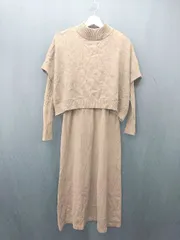 ◇ ⊇ Bab バブ リブニット ハイネックニット ロングニットワンピース サイズ38 ブラウン系 レディース E  【1506130005735】