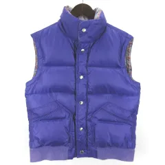 ソフネット SOPHNET. steven alan ダウンベスト 前開き 裏地チェック アウター SOPH-091140 M パープルのサムネイル