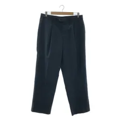 CALVIN KLEIN / カルバンクライン | CK / ストライプ 2タック ワイド スラックス パンツ | ダークネイビー | メンズ