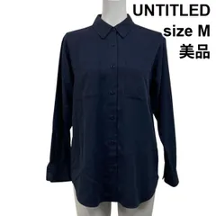 ◆ 美品 アンタイトル UNTITLED シャツ ブラウス 長袖 トップス ネイビー M 9号 レディース S5V586