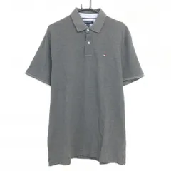トミーヒルフィガー 半袖ポロシャツ 杢グレー ロゴ刺しゅう メンズ XL ゴルフウェア Tommy Hilfiger Golf