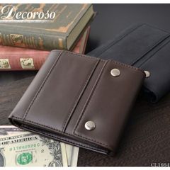 Decoroso　ヴィンテージ調牛革短財布