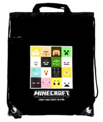 E8532YB-N9 キャラクター ナップザック マインクラフト （ 黒 系 ） マイクラ Minecraft レゴ デイバッグ ナップサック スポーツ おしゃれ ナイロン 大きめ 子供 ナップサック