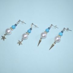 マスクチャーム2個セットパープル ピアス️️ハンドメイド 166