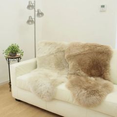 【オーストラリア産】ムートンシート　2色展開　天然原皮2匹物　約60×150cm　1枚入り