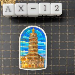 방수 스티커 피사의 사탑 스테인드 글라스 풍 일러스트 AX-12
