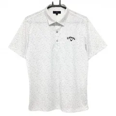 【美品】キャロウェイ 半袖ポロシャツ 白×グレー 小花柄  メンズ L ゴルフウェア 2024年モデル Callaway