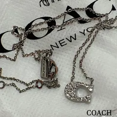 コーチ　COACH　「C」マーク　ラインストーンネックレス　シルバー　銀メッキ