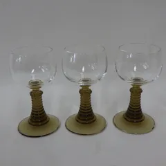 Zwiesel グラス アルコールグラス 昭和 レトロ ドイツ レーマーグラス ウランガラス ワセリンガラス3個セット