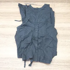 ◇ ⊇ LOWRYS FARM シャツワンピース ベスト サイズF ブラック レディース E  【1409100068542】