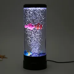 ナイトライト ミニ 水槽 クマノミ 海洋生物 おしゃれ かわいい USB コンパクト 間接照明 卓上ライト プレゼント 白 ホワイト ブラック 4-7
