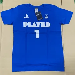 Tシャツ 半袖 プレイステーション 半袖Tシャツ 半そで メンズ 春 夏 トップス プリントTシャツ ファミリーマーク プレステ PlayStation ゲーム ロイヤル ブルー 青 プレイヤー１Tシャツ “PlayStation” 【T01