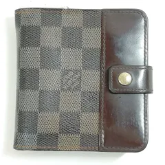【中古】LOUIS VUITTON ダミエ N61668 コンパクト・ジップ 2つ折り財布