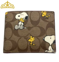 COACH × PEANUTS シグネチャー ウォレット スヌーピー ウッドストック レディース 二つ折り財布