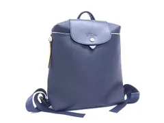 ■新品同様■ LONGCHAMP ロンシャン ル プリアージュ シティ レザー リュックサック バックパック デイパック ネイビー系 FP5845
