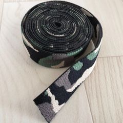 平ゴム 迷彩柄 2.5cm幅 2m カット カモフラージュ柄 カモフラ柄 弾性 ストレッチ 厚手 柔らかい ゴム 手芸 材料 ハンドメイド DIY ベルト ゴムベルト