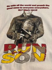 キリスト教　RUN&SUN　ヴィンテージ　ｔシャツ　新約聖書マルコ　福音書　聖句