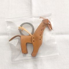La Cuoieria トスカーナレザー 牛革キーホルダー キリン 麒麟 イエロー