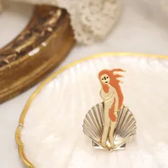 【新品】ブローチ セット ヴィーナスの誕生：The Birth of Venus／Bro ★かわいい 女神 オレンジ オリジナル 激レア アート 海外でも人気です！