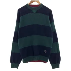 古着 90年代~ トミーヒルフィガー TOMMY HILFIGER ボーダー柄 コットンニットセーター メンズXL相当 ヴィンテージ/eaa380920