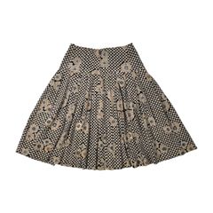 イタリア製 Emanuel Ungaro エマニュエル ウンガロ 花柄＆水玉 ドット フレア プリーツ スカート 10 /ビンテージ