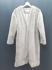◇ UNITED ARROWS フロントボタン モコモコ シンプル フェミニン 長袖 ファーコート 表記なし グレー レディース メンズ E  【1310130043921】