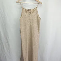◇ ⊂ YECCA VECCA イェッカヴェッカ ロング キャミワンピース サイズF ベージュ レディース E  【1412090028977】